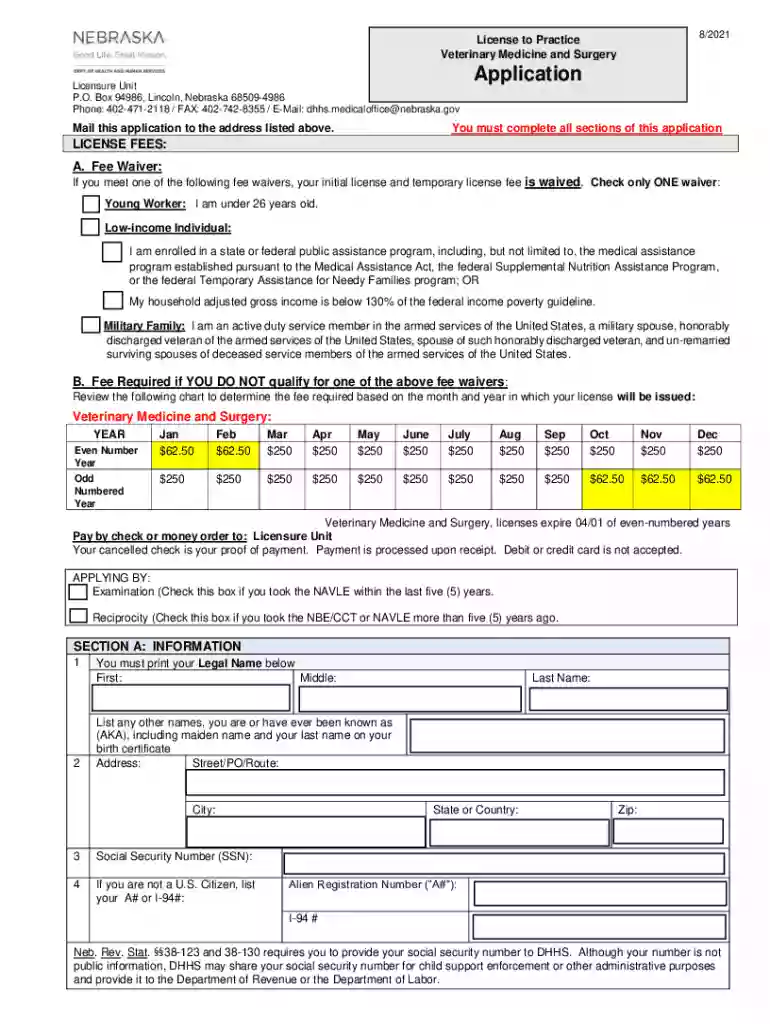 LicensingArizona State Veterinary Medical Examining BoardDCA Waiver Request Information - Department Preview on Page 1