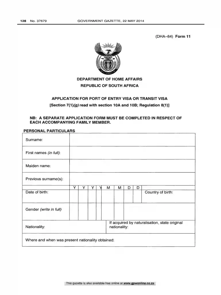 south africa dha form Preview on Page 1