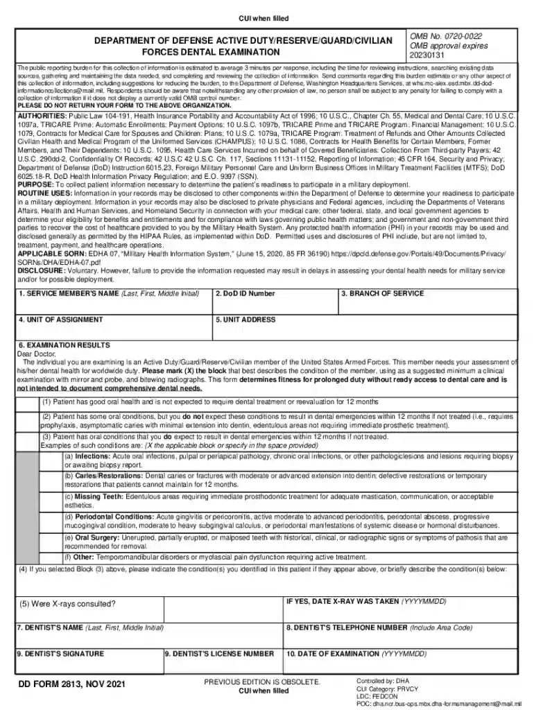 dd form 2813 Preview on Page 1