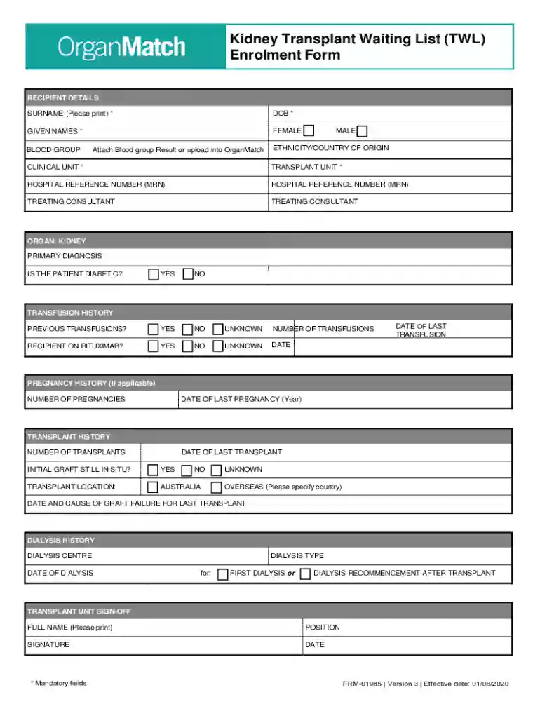 australia transplant waiting list Preview on Page 1