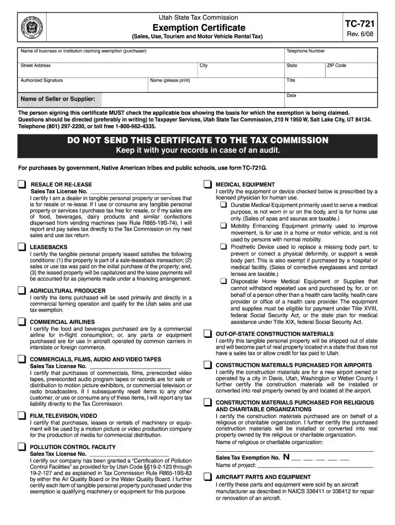tc 721 form Preview on Page 1