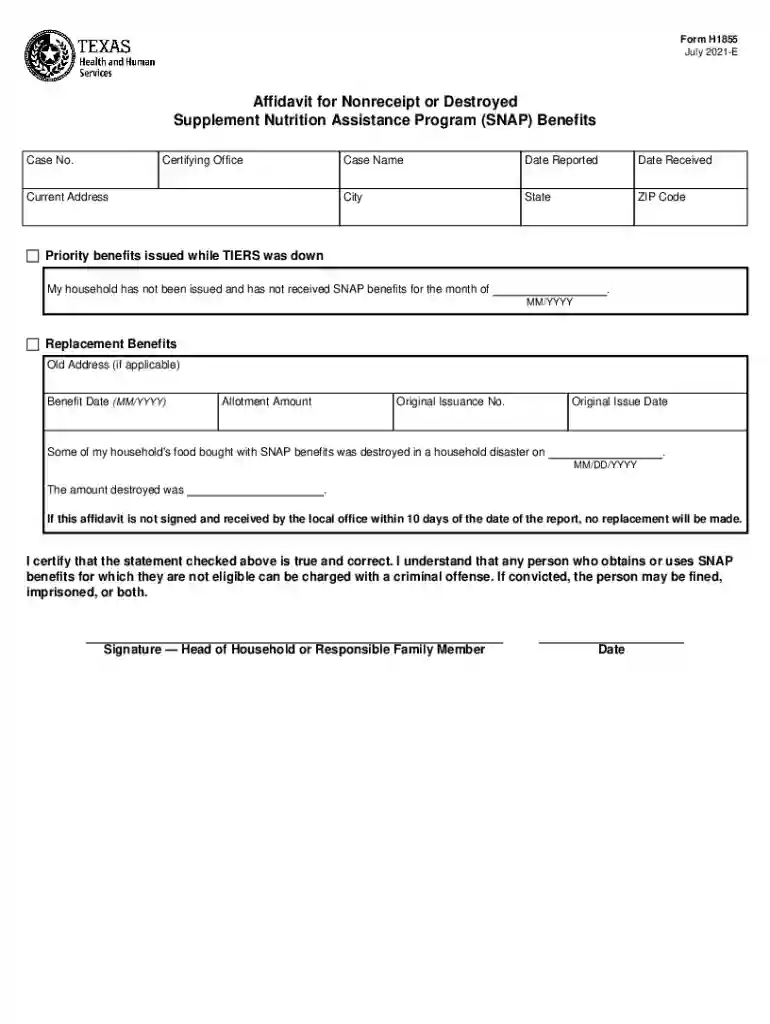 form h1855 Preview on Page 1