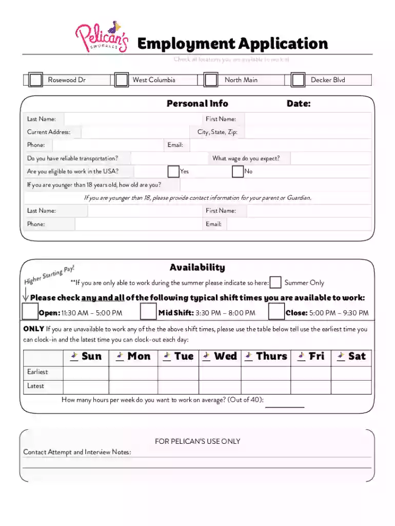 pelicans application Preview on Page 1
