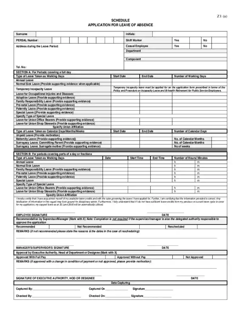 z1 a form Preview on Page 1