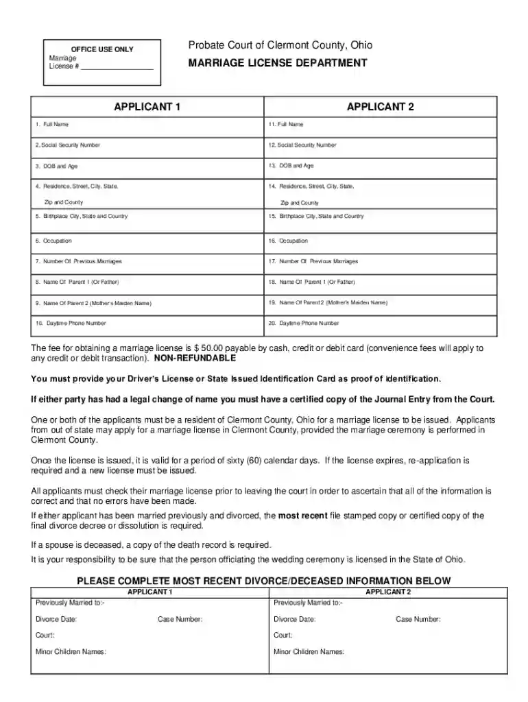 ohio county marriage license Preview on Page 1