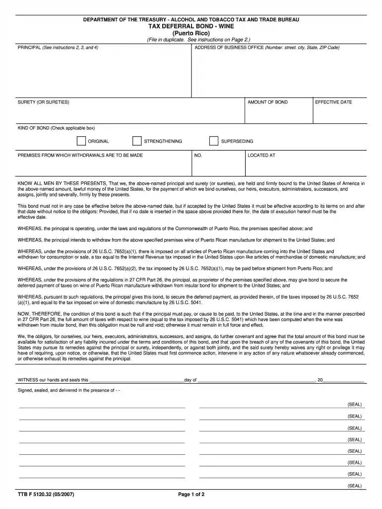 ttb f tax deferral bond Preview on Page 1