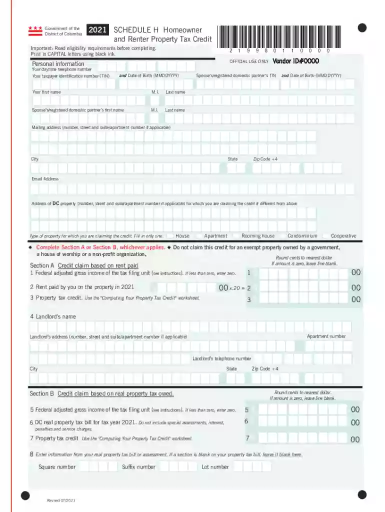 d 40 dc tax form Preview on Page 1