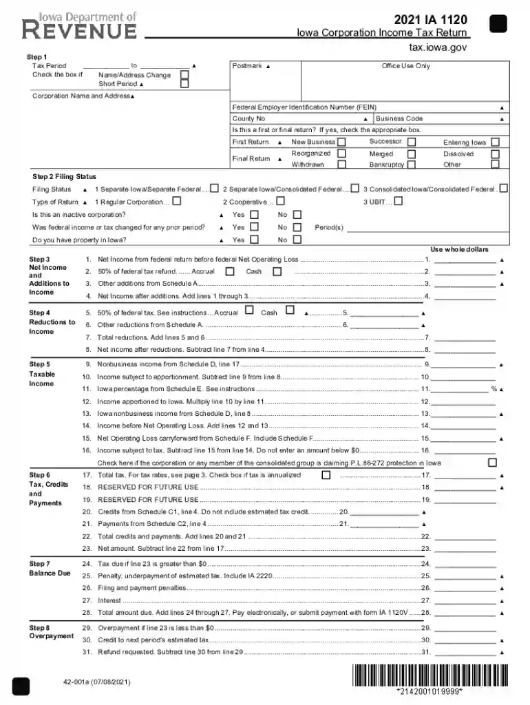 State of Iowa TaxesIowa Department of RevenueIowa Individual Tax InformationIowa Department of RevenueState of Iowa TaxesIowa Department of RevenueIA 1120S S Corporations Return Instuctions, 42-005 Preview on Page 1