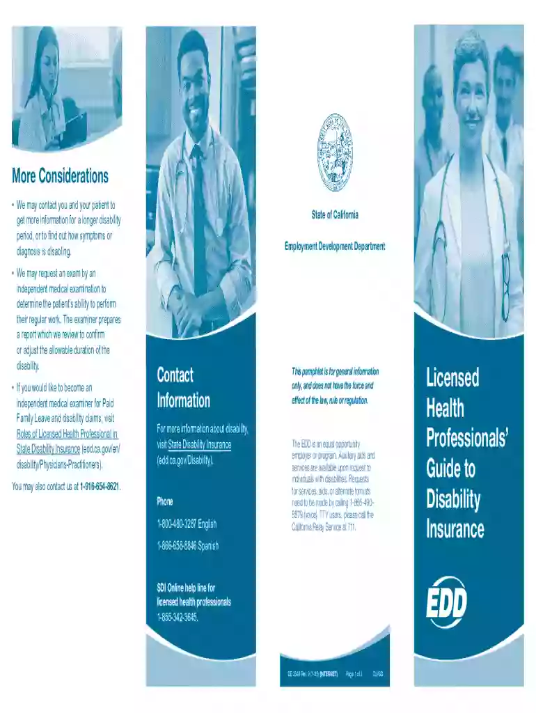 Physician Practitioner's Guide to Disability Insurance (DE 2548 Preview on Page 1
