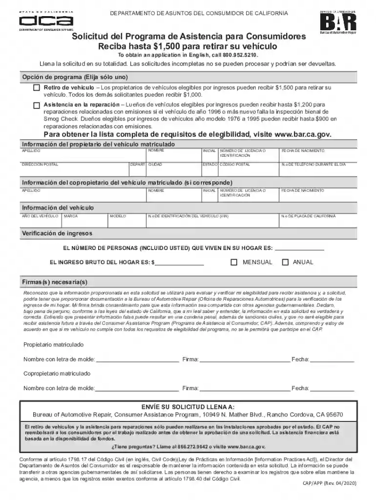 programa del gobierno para retirar carros en california Preview on Page 1
