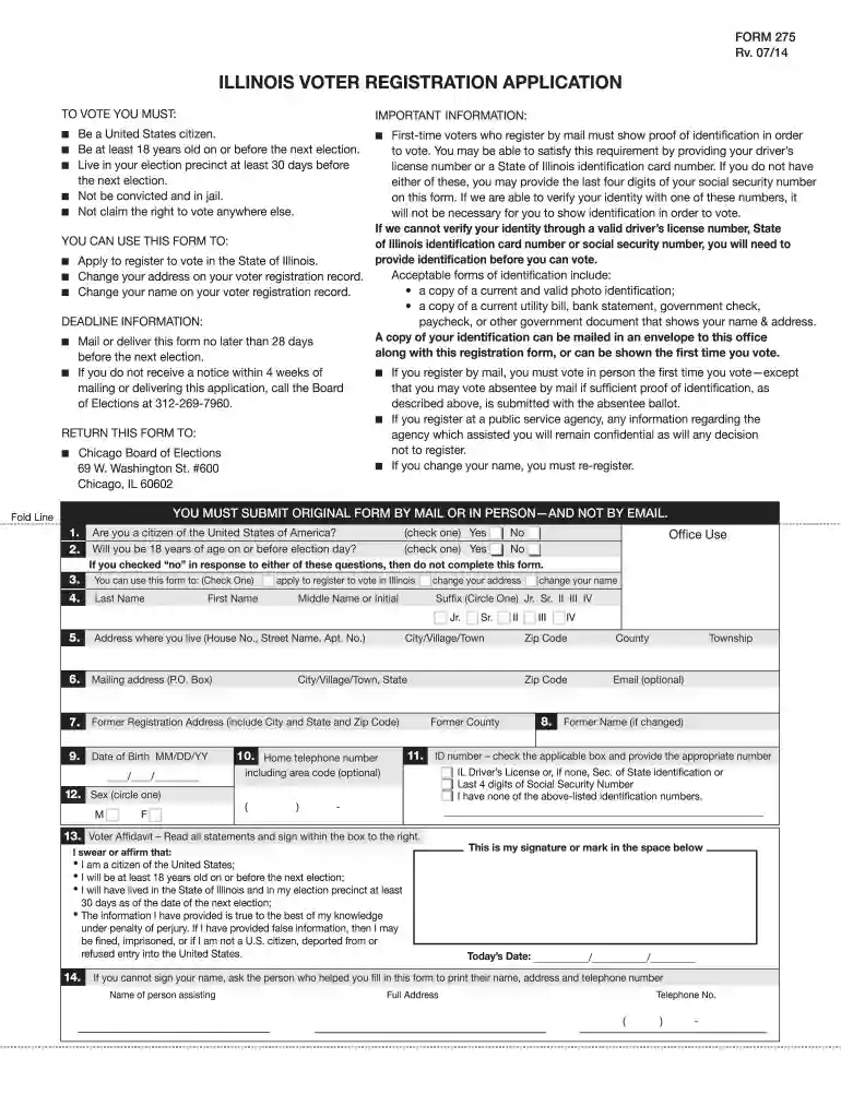 illinois online voter application Preview on Page 1