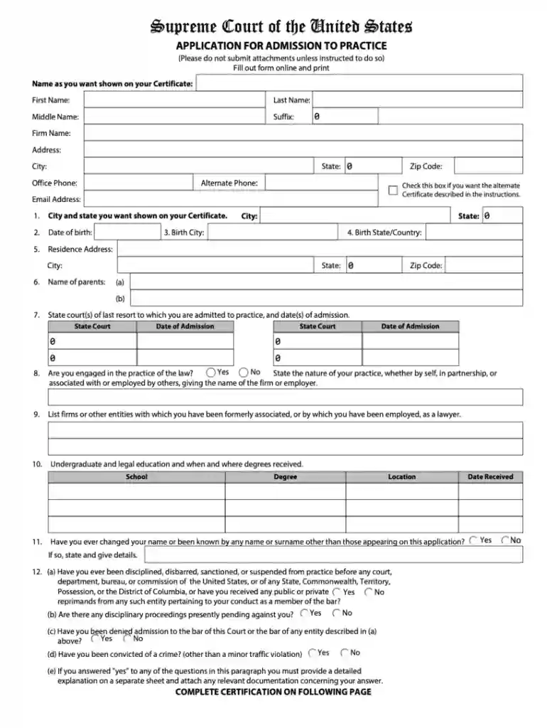 application form admission Preview on Page 1