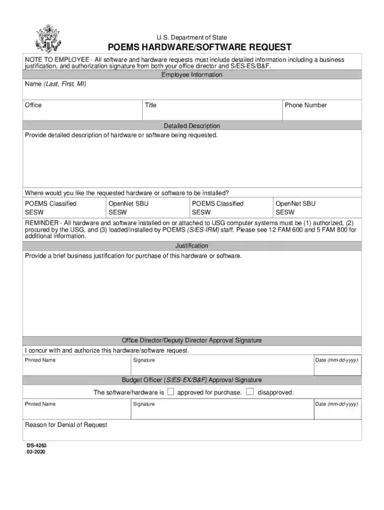 formalu-production s3 us-west-1 amazonaws U S Department of State POEMS HARDWARE SOFTWARE REQUEST Preview on Page 1