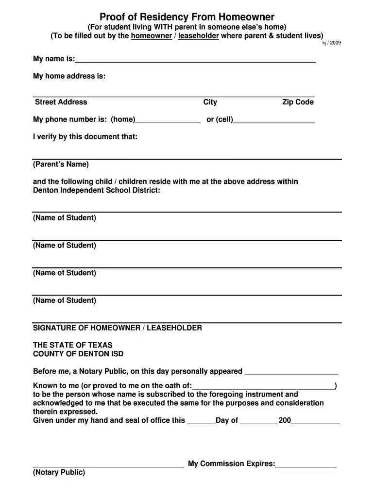 proof of residency documents Preview on Page 1