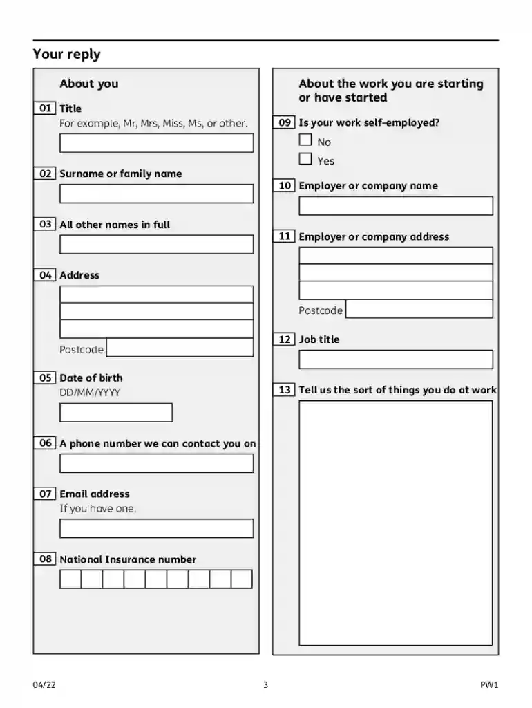 pw1 form Preview on Page 1
