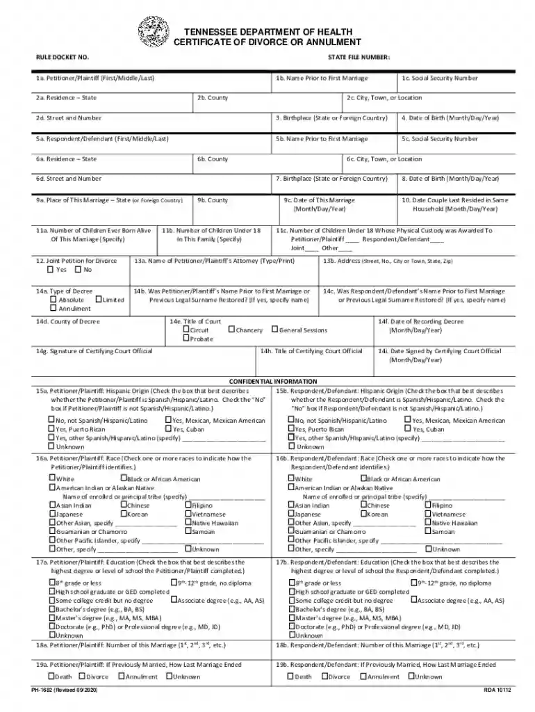 Divorce Certificate Preview on Page 1