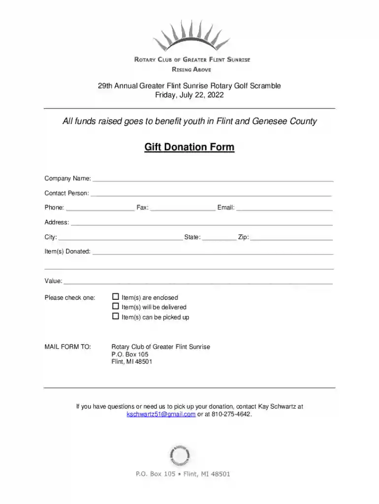 PDF Gift Donation Form - NET Preview on Page 1