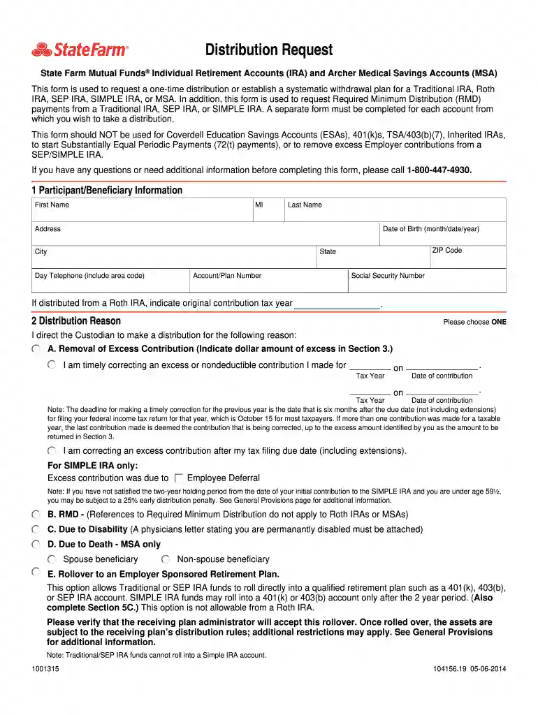 state farm disbursement request form Preview on Page 1