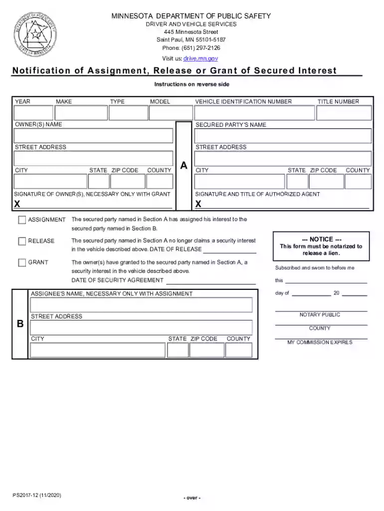 PDF Notification of Assignment, Release or Grant of Secured Interest X X Preview on Page 1