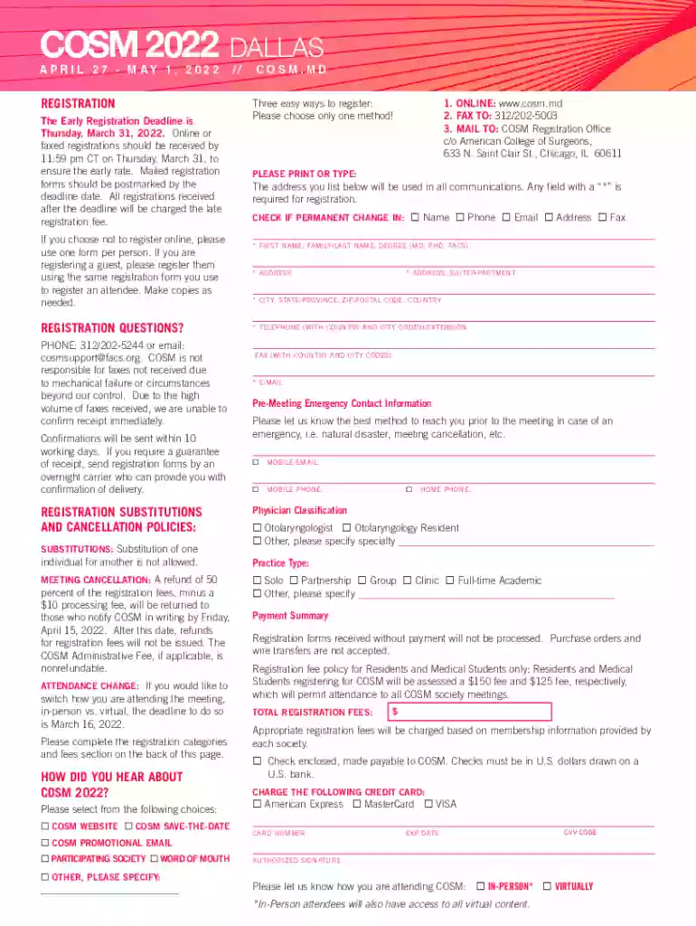 cosm mdexhibitor-infoExhibit Information - COSM Preview on Page 1