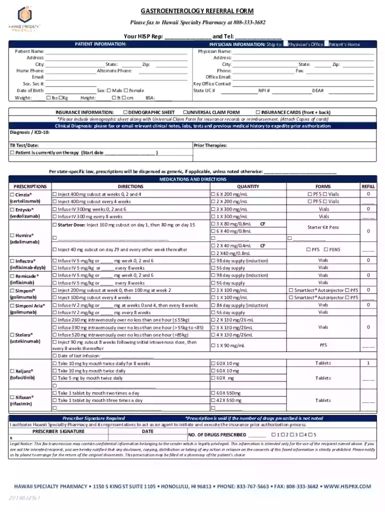 higny home-infusion-gastroenterologyGastroenterology Referral FormInfusion Pharmacy in Preview on Page 1