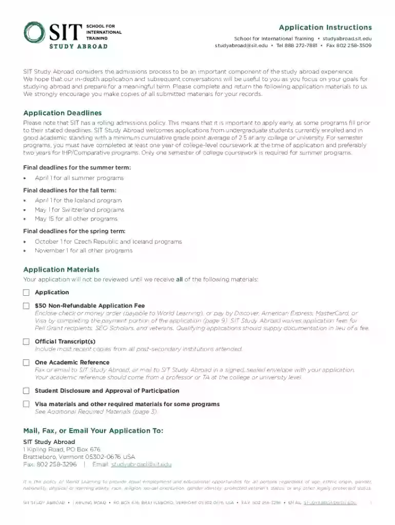 PDF CUSTOM PROGRAMS - School for International Training Preview on Page 1