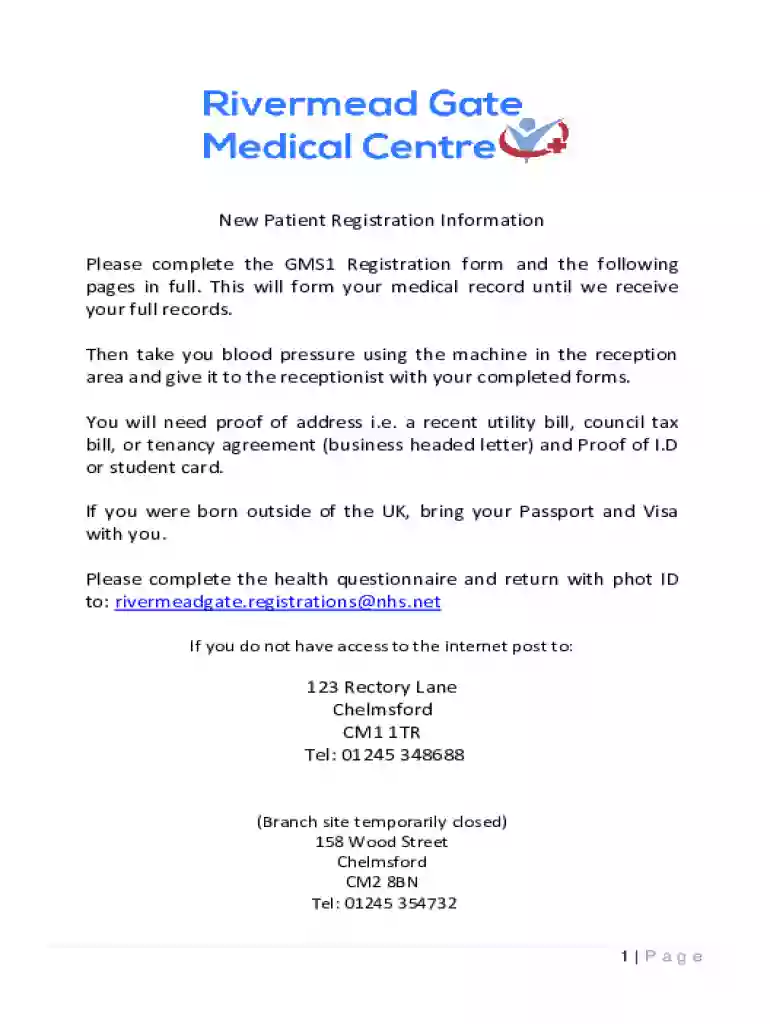 medical new patient registration Preview on Page 1