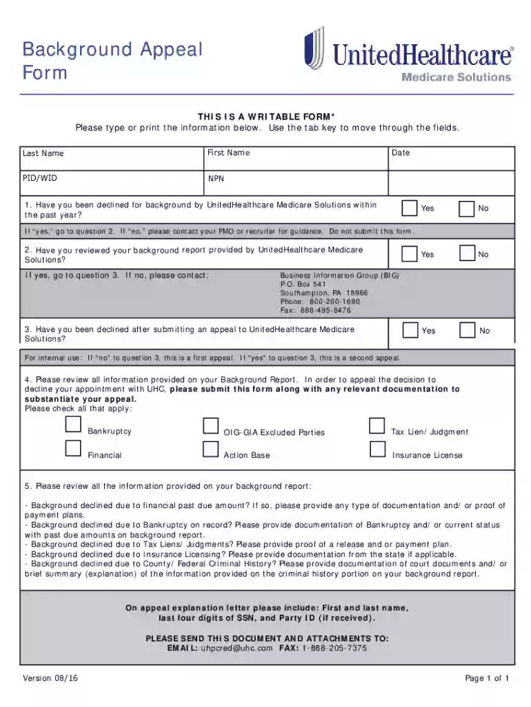 unitedhealthcare appeal form pdf Preview on Page 1