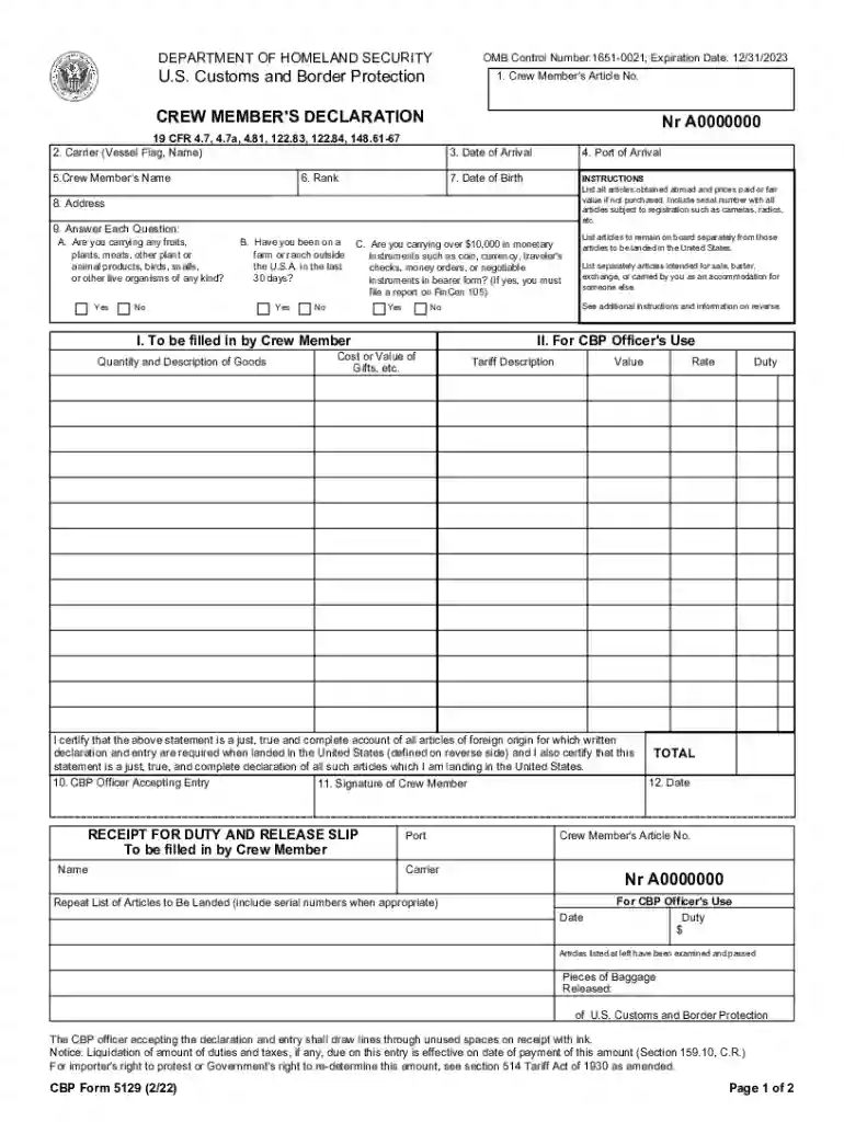 cbp 5129 Preview on Page 1