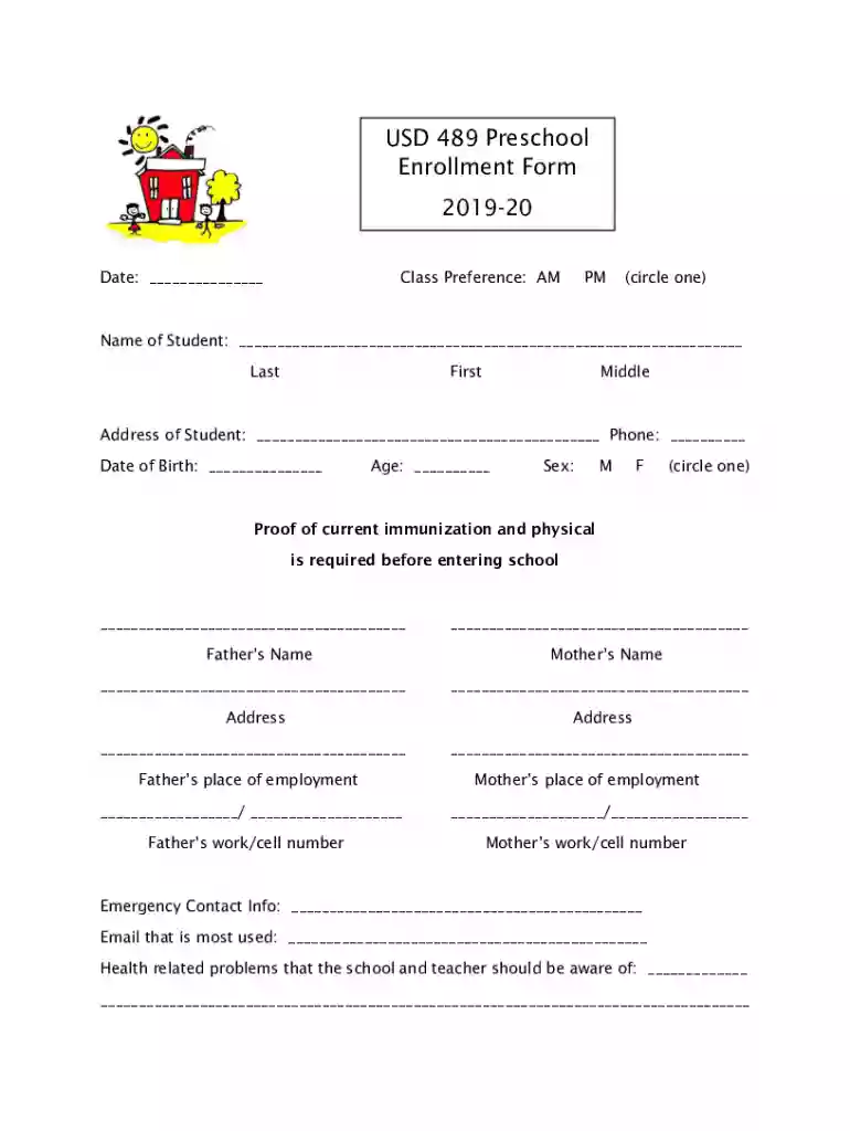 USD 489 Preschool Preview on Page 1