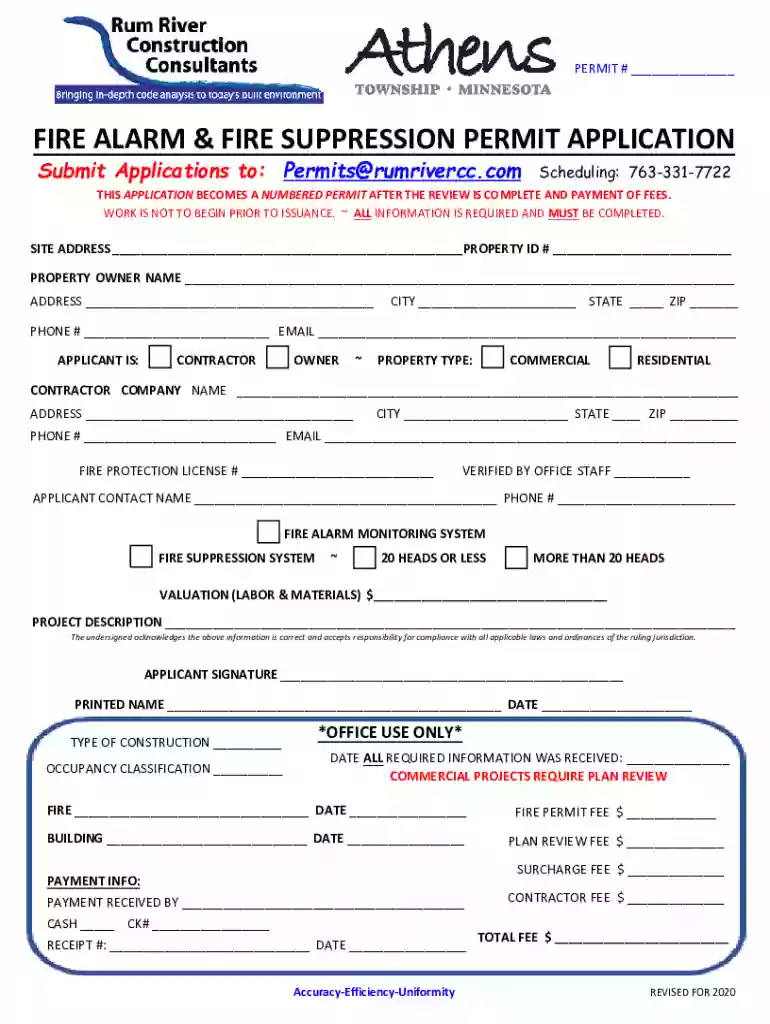 mn fire alarm permit application Preview on Page 1