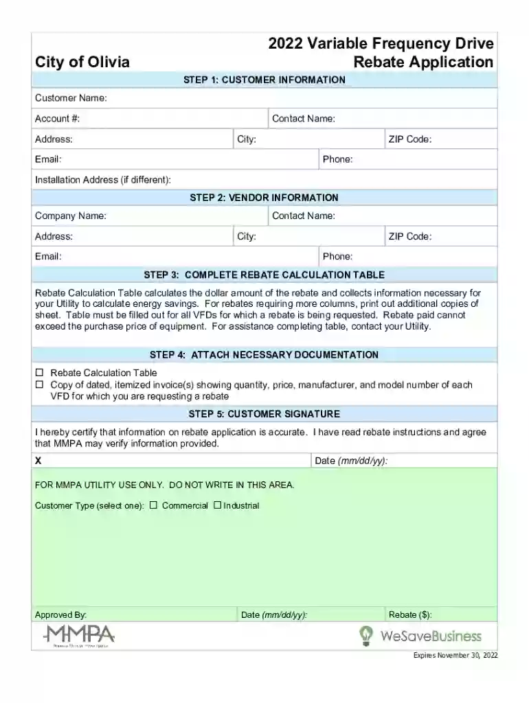 mmpa wp-content uploads2022 Variable Frequency Drive City of Olivia Rebate Instructions Preview on Page 1