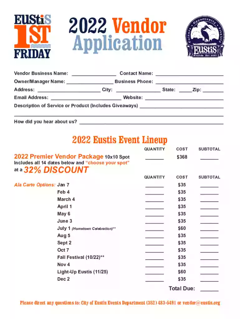 eustis first friday application Preview on Page 1