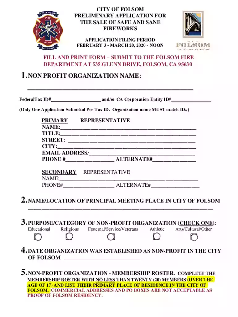 NON PROFIT ORGANIZATION NAME: Tax ID (Only One Application Preview on Page 1