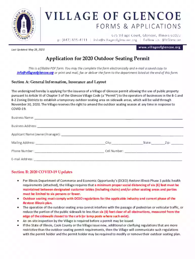 Fillable APPLICATION---TEMPORARY-OUTDOOR-SEATING-PERMIT Preview on Page 1