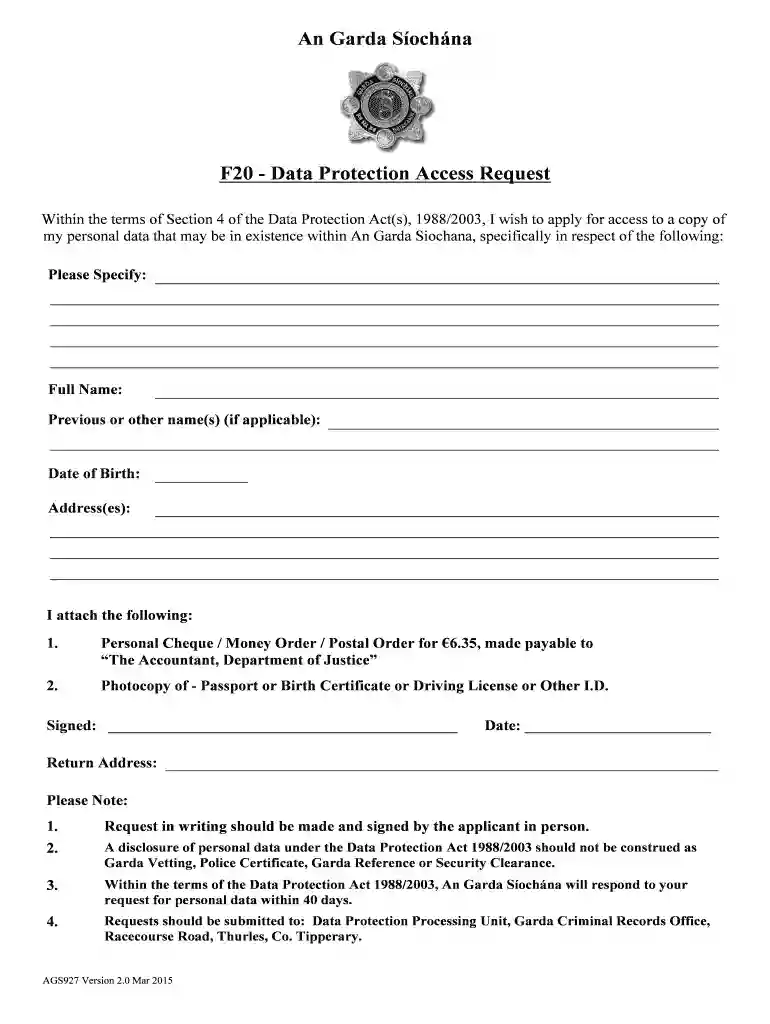 f20 form 2015 Preview on Page 1
