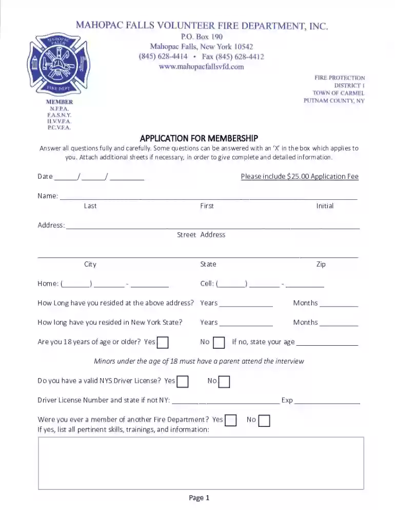 new york fire application Preview on Page 1
