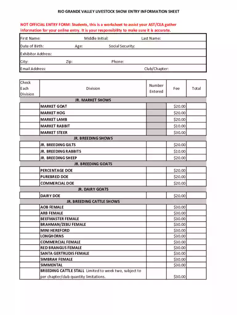 cdn saffire filesRIO GRANDE VALLEY LIVESTOCK SHOW ENTRY INFORMATION SHEET NOT Preview on Page 1