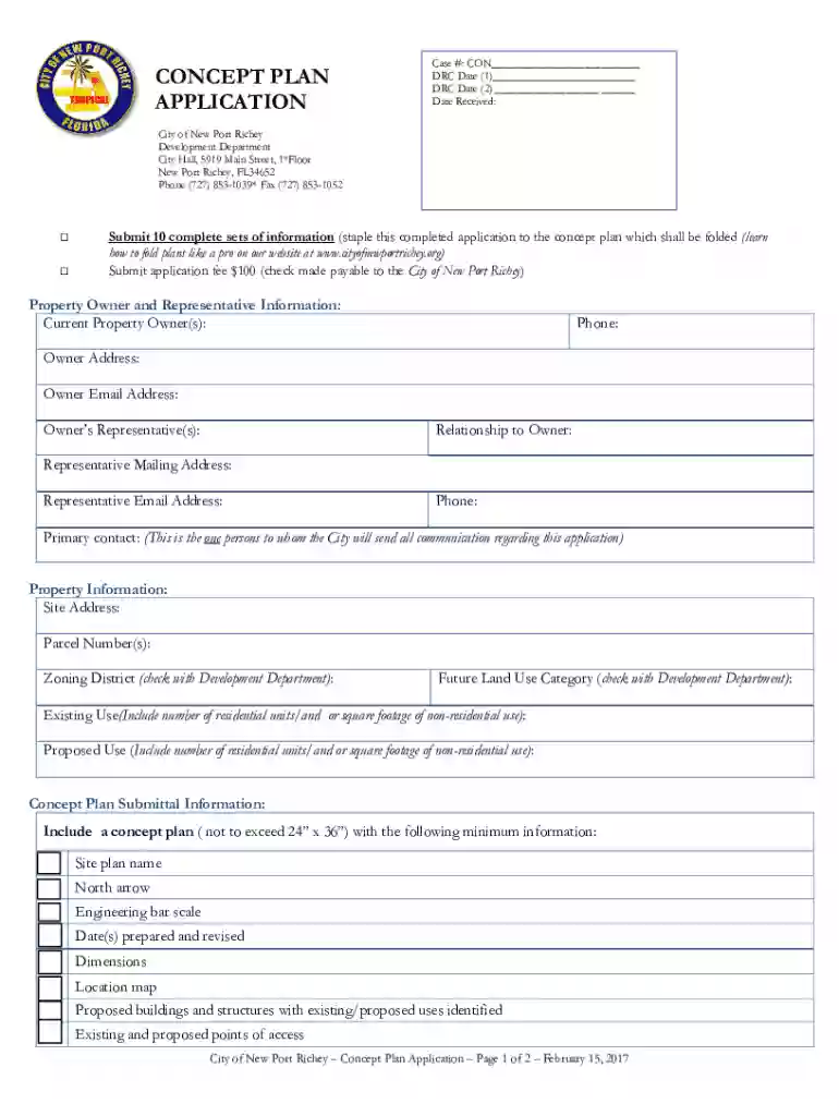 concept plan application - New Port Richey Preview on Page 1