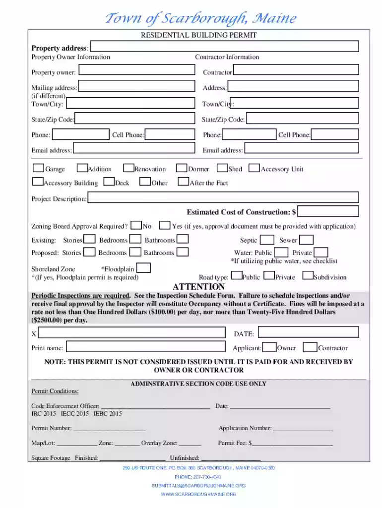 maine residential building permit Preview on Page 1