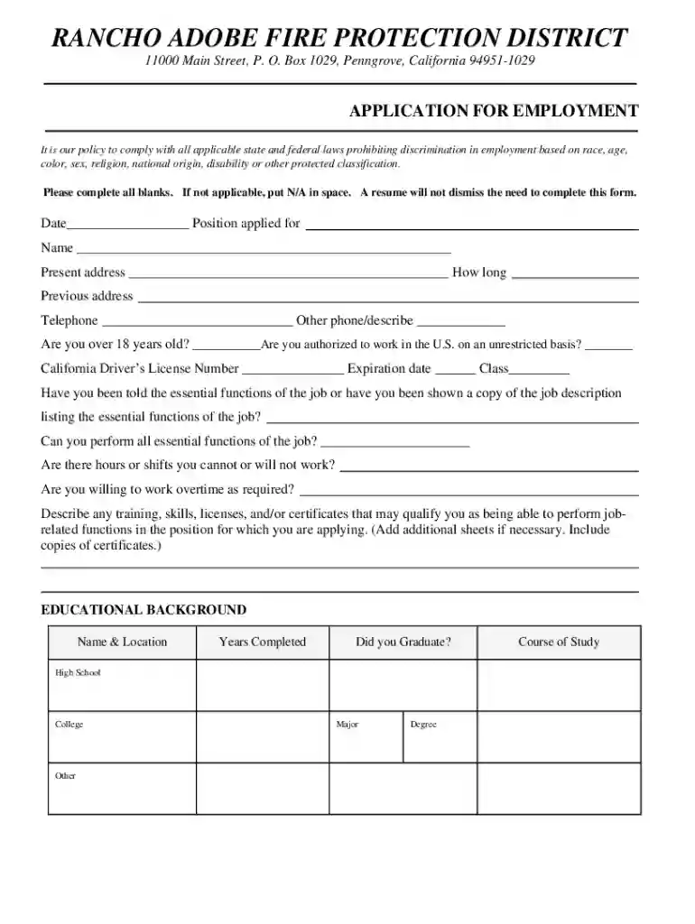 Rancho Adobe Fire Protection District - Rancho Adobe Fire Preview on Page 1