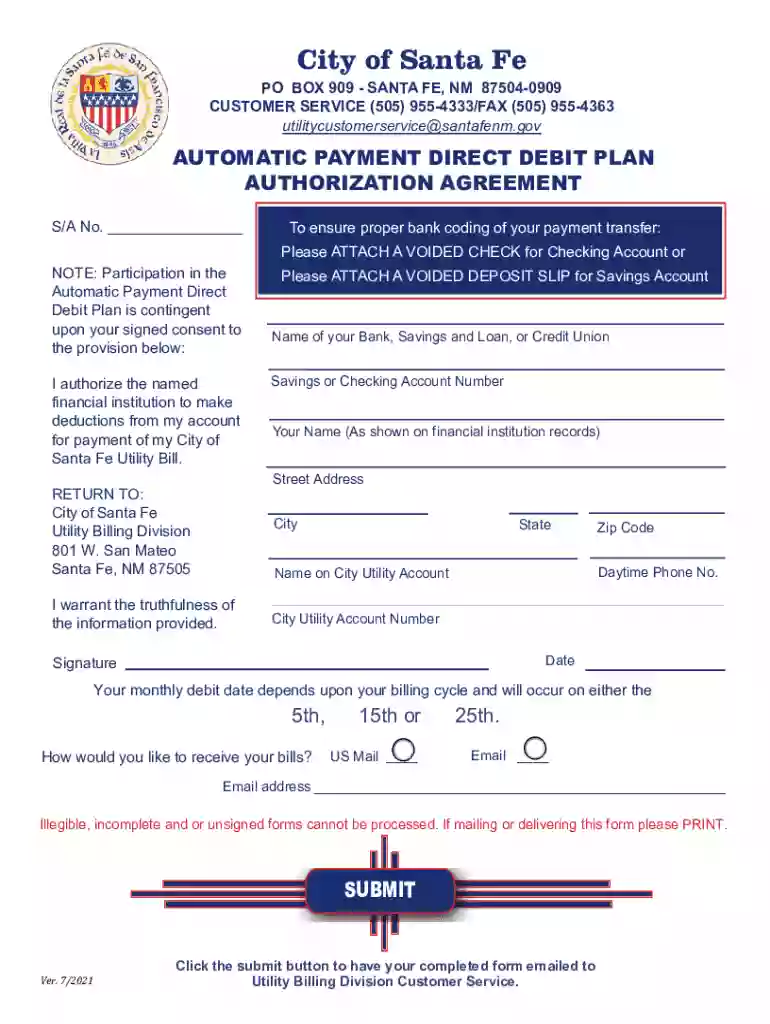automatic payment direct debit plan authorization agreement Preview on Page 1