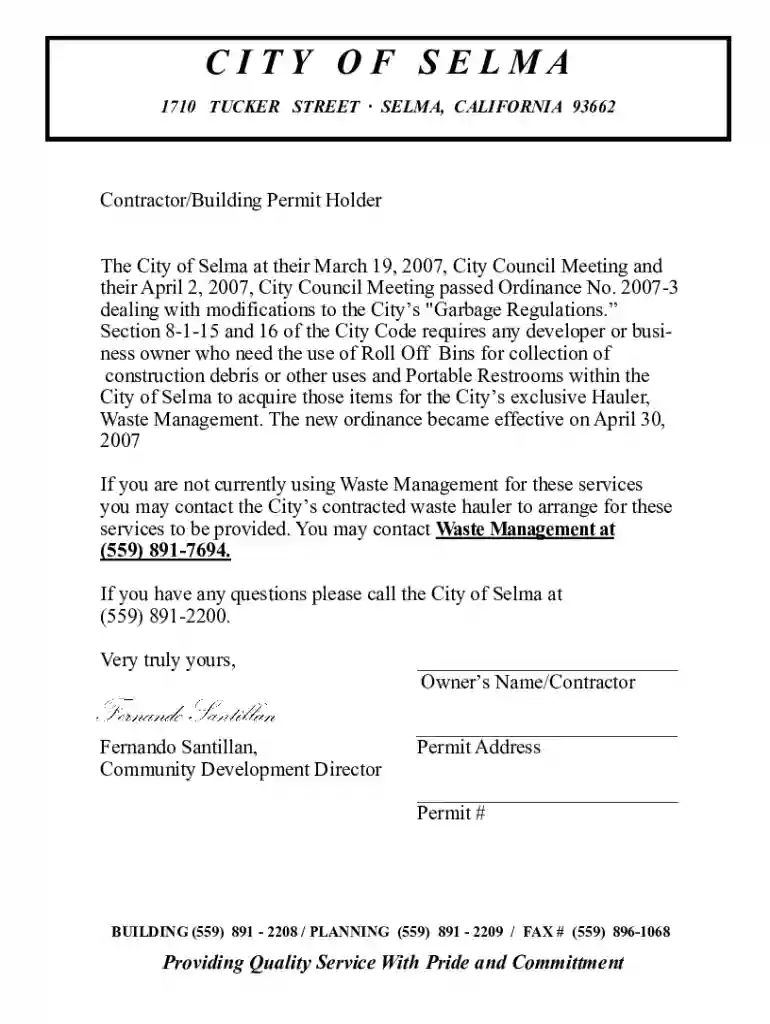 Selma Planning Department in Selma, California - County Office Preview on Page 1