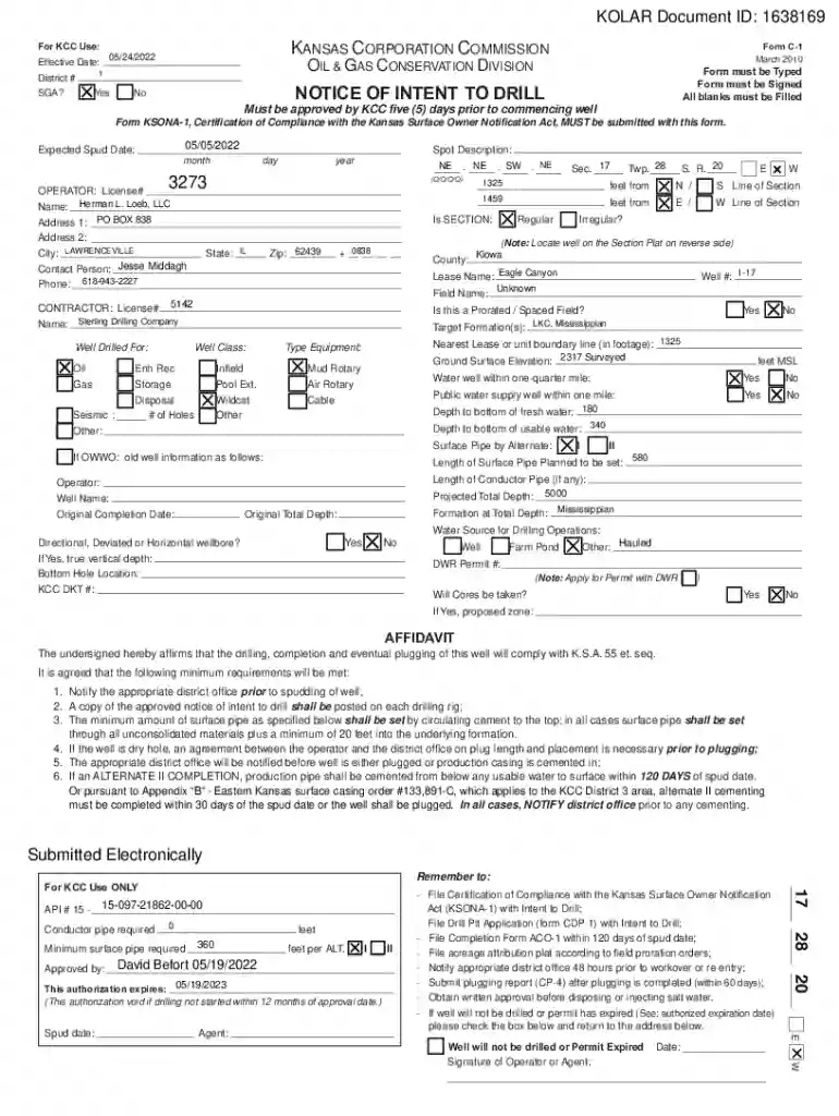 KOLAR Document ID: 1617659 KANSAS CORPORATION COMMISSION Preview on Page 1