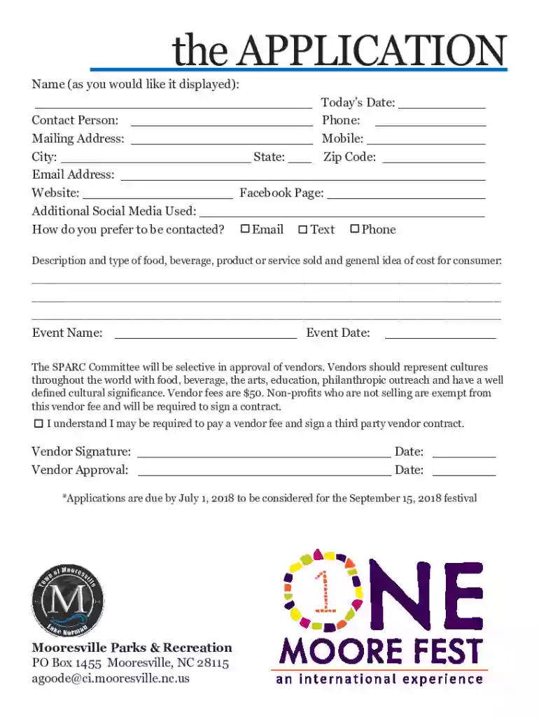 nc vendor application Preview on Page 1