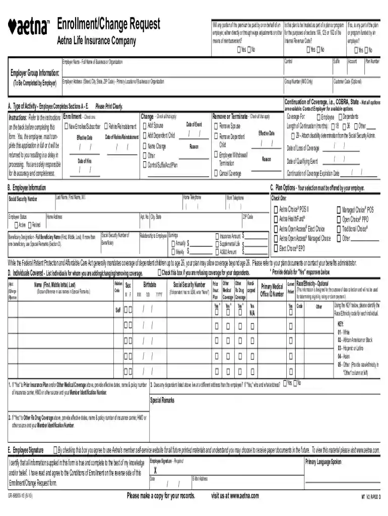 Fillable Online Montana Employee Enrollment Change Form Preview on Page 1