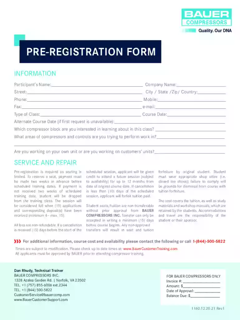 bauercomp sites defaultTRAINING (Norfolk Request Form) Preview on Page 1