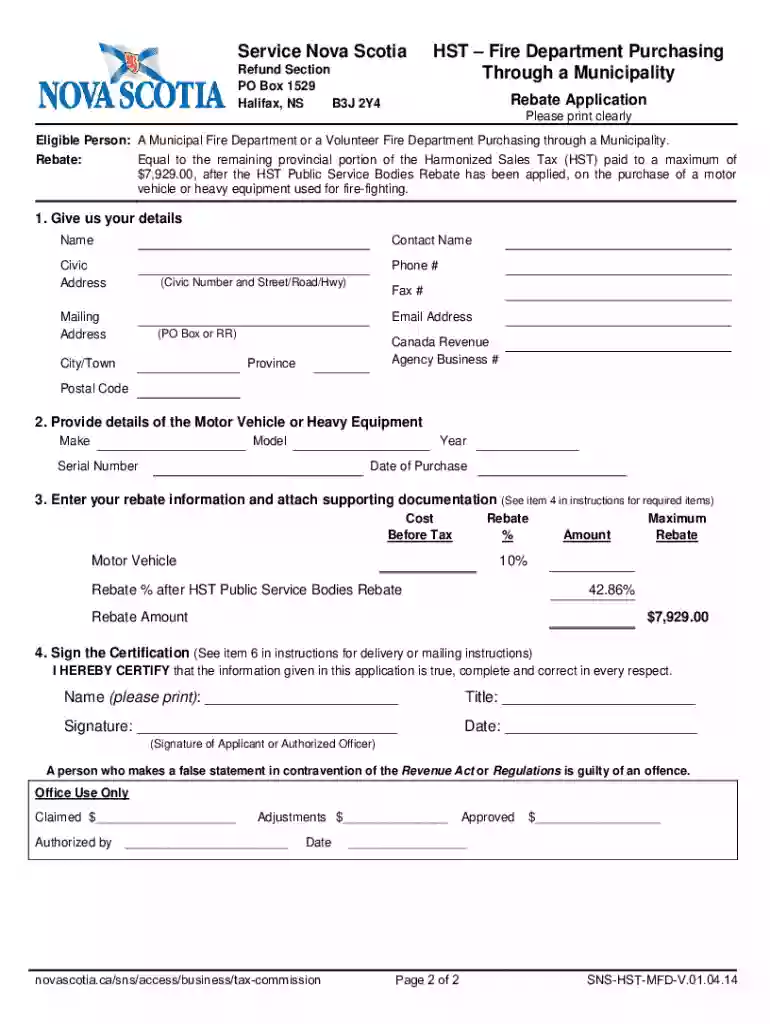 Get the free Rebate Application Motor Vehicle or Heavy ... Preview on Page 1