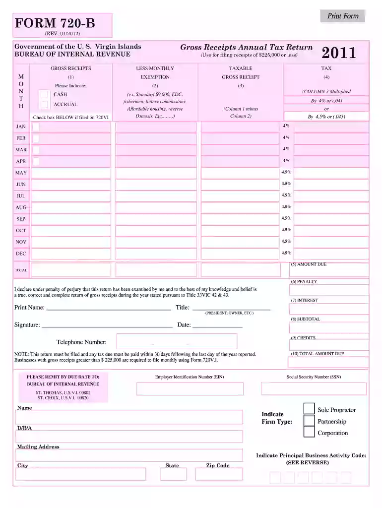 form 720 b Preview on Page 1