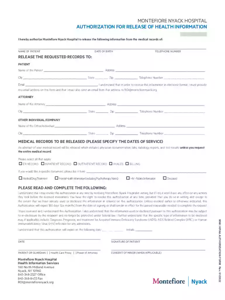 new york hipaa authorization form Preview on Page 1